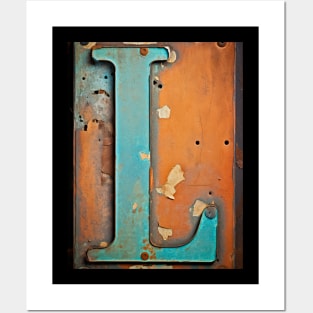 Rusty Letter L Antique Monogram Letter L Initial Alphabet Posters and Art